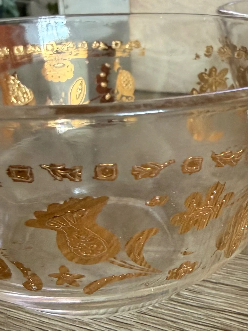 Vintage 22k gold Chantilly Clear Glass- set of 3